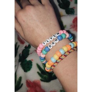 Selling homemade letter and bead bracelets!